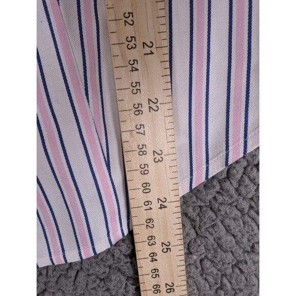 Talbots Shirt Womens Size 4 Long Sleeve Button Up Collared Non Iron Pink Stripe - Picture 12 of 12